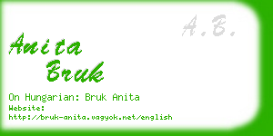 anita bruk business card